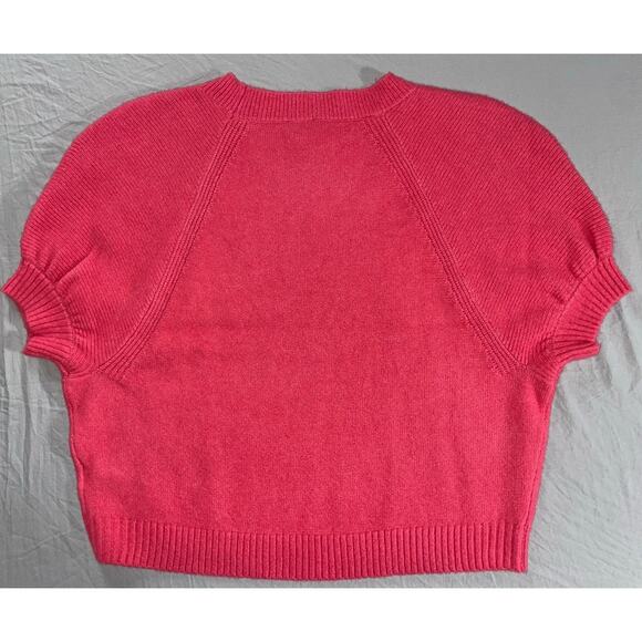 Express Super Soft Short Sleeve Crew Neck Knit Sweater. Pink, Women's XL NWT $68 - Picture 5 of 6